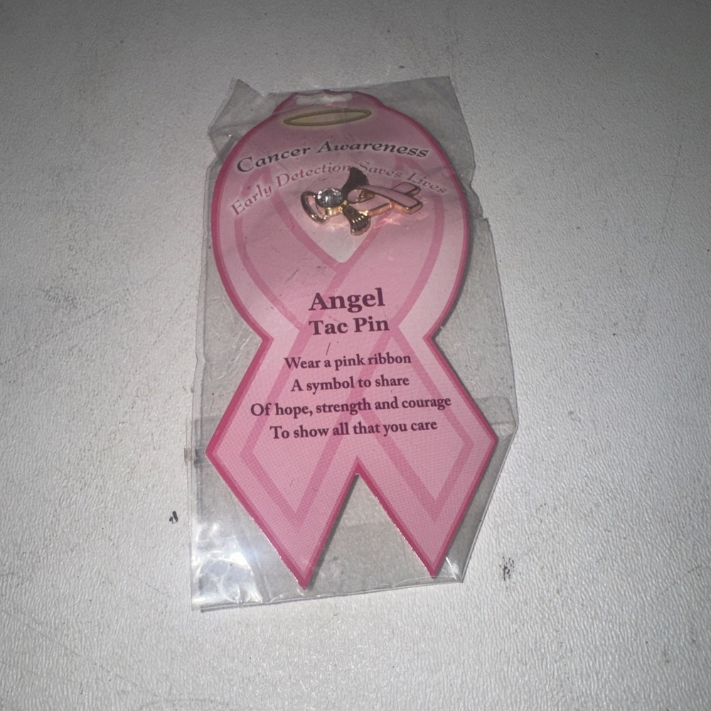 Breast Cancer Awareness Angel Tac Pins Pink Ribbons NIP